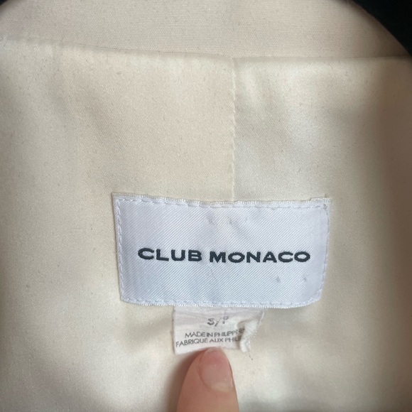 Club Monaco Matie Ivory Trenchcoat with Black Buttons Size S - Picture 3 of 4